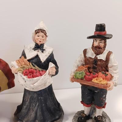 Thanksgiving table decorations and Vintage wax candle figures