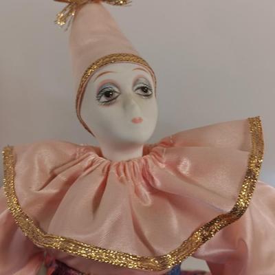 Two Ceramic Mimes / Clown Music boxes