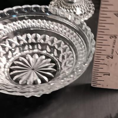 Six Anchor Hocking Emerald Green Chalice Stemware with bowls and Dessert Plates