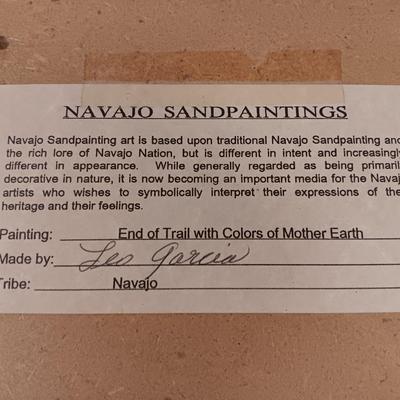 Navajo Sandpainting's End of the trail with colors of Mother Earth Dream Catcher Singed Leo Garcia