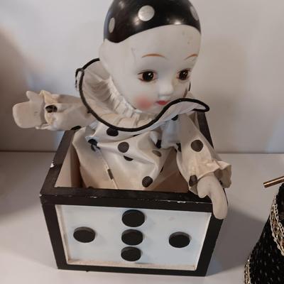 Three vintage Jester clown music boxes