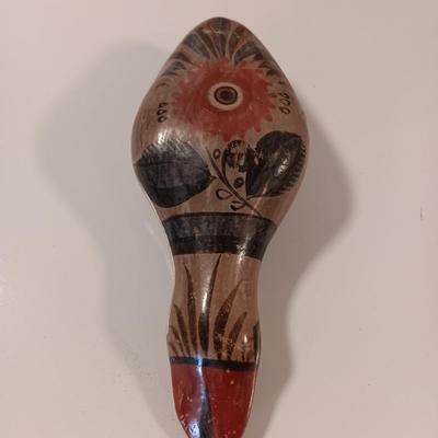 Southwest pottery vase with cactus and a Folk art Tonala hand painted Duck