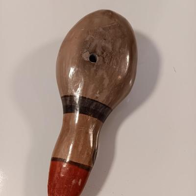 Southwest pottery vase with cactus and a Folk art Tonala hand painted Duck