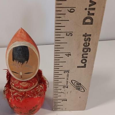 Two Antique Japanese Kokeshi Wooden Dolls