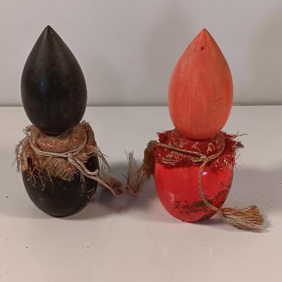 Two Antique Japanese Kokeshi Wooden Dolls