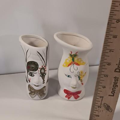 Two ceramic painted art vases