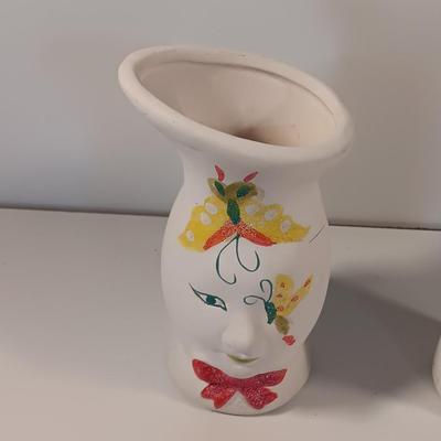 Two ceramic painted art vases
