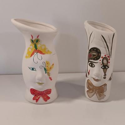 Two ceramic painted art vases