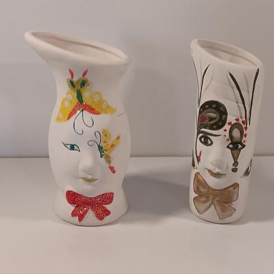 Two ceramic painted art vases