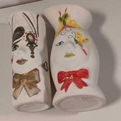 Two ceramic painted art vases