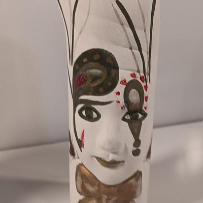 Two ceramic painted art vases