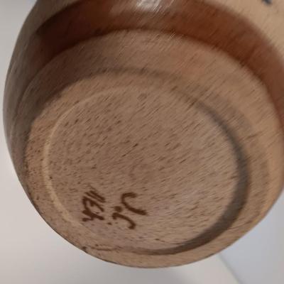 Large Style Tonala Pottery Vase, Bird Pattern, Raised Design, Signed by Artist, Textured Mexican Folk Art Pottery