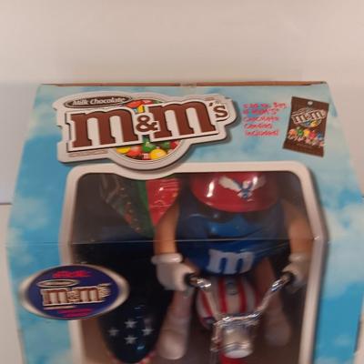 Collectible M&M Red, White & Blue Motorcycle candy dispenser