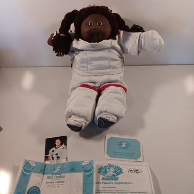 Astronaut Cabbage patch doll (missing globe) with adoption papers and birth certificate