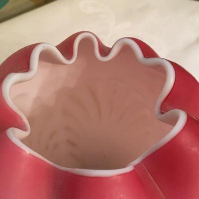 Satin Glass Rose Bowl Vase