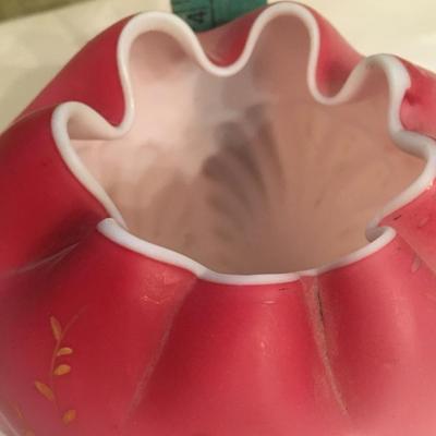 Satin Glass Rose Bowl Vase