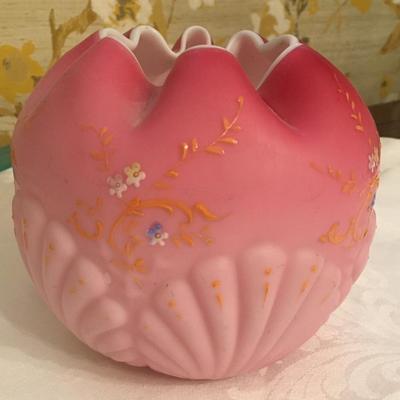 Satin Glass Rose Bowl Vase