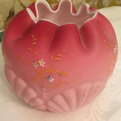 Satin Glass Rose Bowl Vase