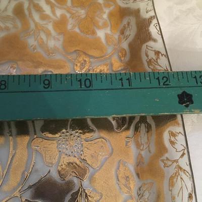 vintage gold painted Glass shallow tray