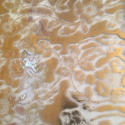 vintage gold painted Glass shallow tray