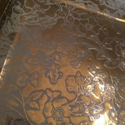 vintage gold painted Glass shallow tray