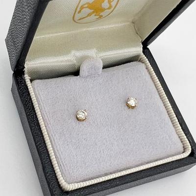 14K YG ~ Diamond Stud Earrings