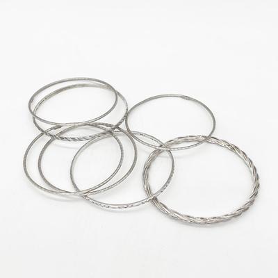 925 ~ Seven (7) ~ Assorted 9â€ Bangle Bracelets