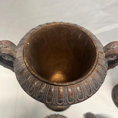 Pair of Elior Handled Decorative Urns (B2-MG)