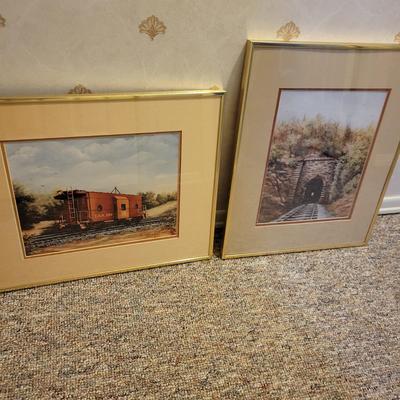 Pair of Framed Railroad Prints (DR-DW)