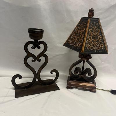 Iron Candleholder & Table Lamp (B2-MG)