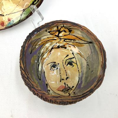 945 Artisan Made FACE Pottery Bowls