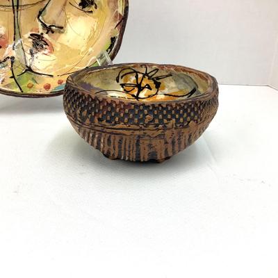 945 Artisan Made FACE Pottery Bowls