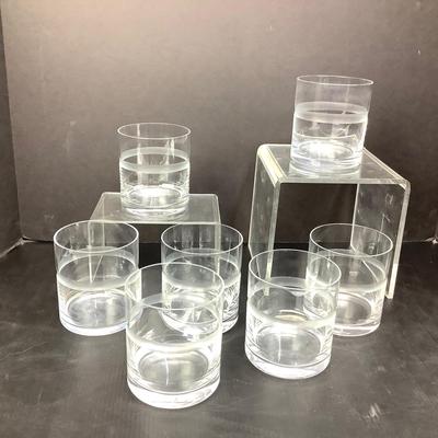 952 Set of Glass Rocks Glasses with Frosted Band