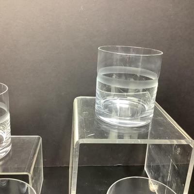 952 Set of Glass Rocks Glasses with Frosted Band