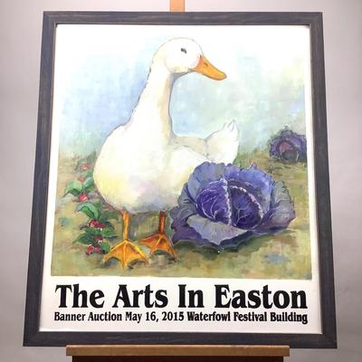 961 Original 2015 "Cabbage & Conflict" The Arts in Easton Oil on Canvas Banner by Jane Anderson
