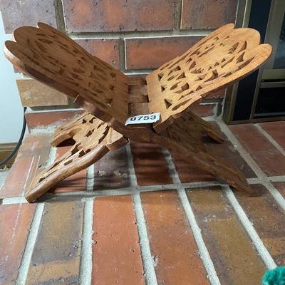 Vintage carved folding book stand