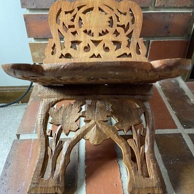 Vintage carved folding book stand