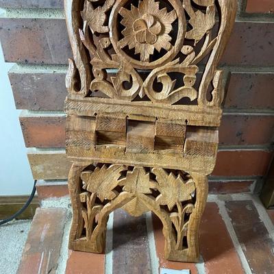 Vintage carved folding book stand