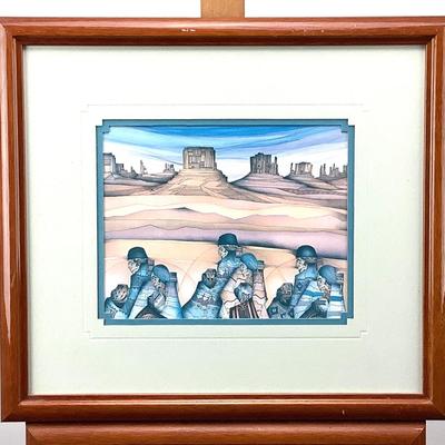 966 Southwestern Theme Double Matted Framed Prints