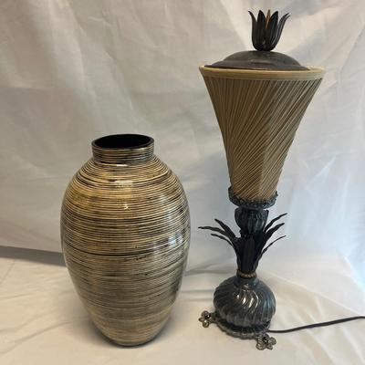 Table Lamp & Bamboo Vase (B2-MG)