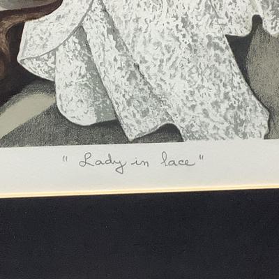 972 "Lady in Lace" K. Lempicka Signed Numbered Lithograph Tamara de Lampicka