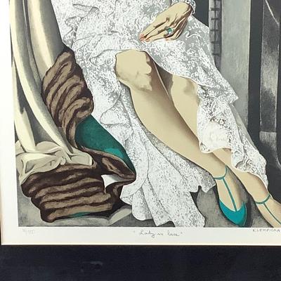 972 "Lady in Lace" K. Lempicka Signed Numbered Lithograph Tamara de Lampicka