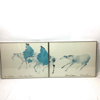 973 Two Framed Carol Grigg Gango Gallery Lithograph