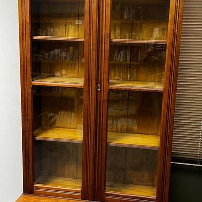 Antique Cherry Book Case Cupboard 
