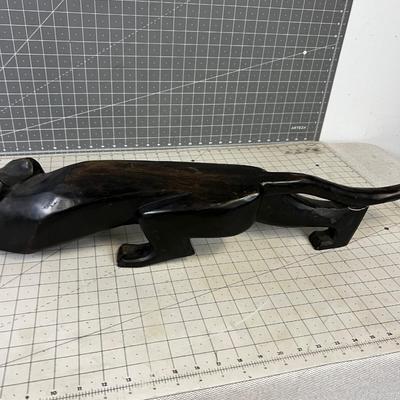 CARVED Wood Panther Sculpture