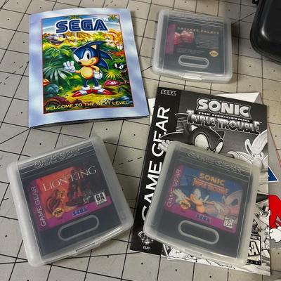 Sega Game Gear w/Games, Case  