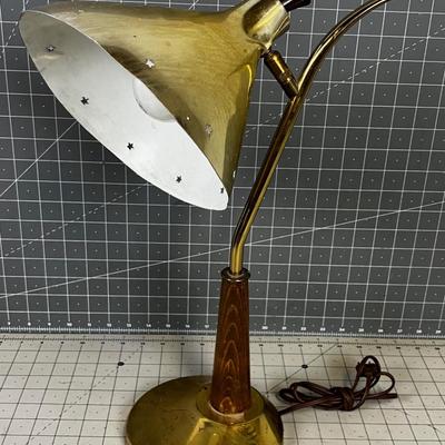 Mid Century Gold Toned Desk Lamp