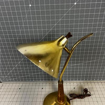 Mid Century Gold Toned Desk Lamp