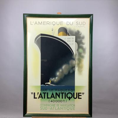 980 L'Amerique Du Sud Art Deco Ocean Liner Lithograph by Henri Mouron