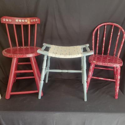 Two Small Chairs and a Stool (LR-DW)
